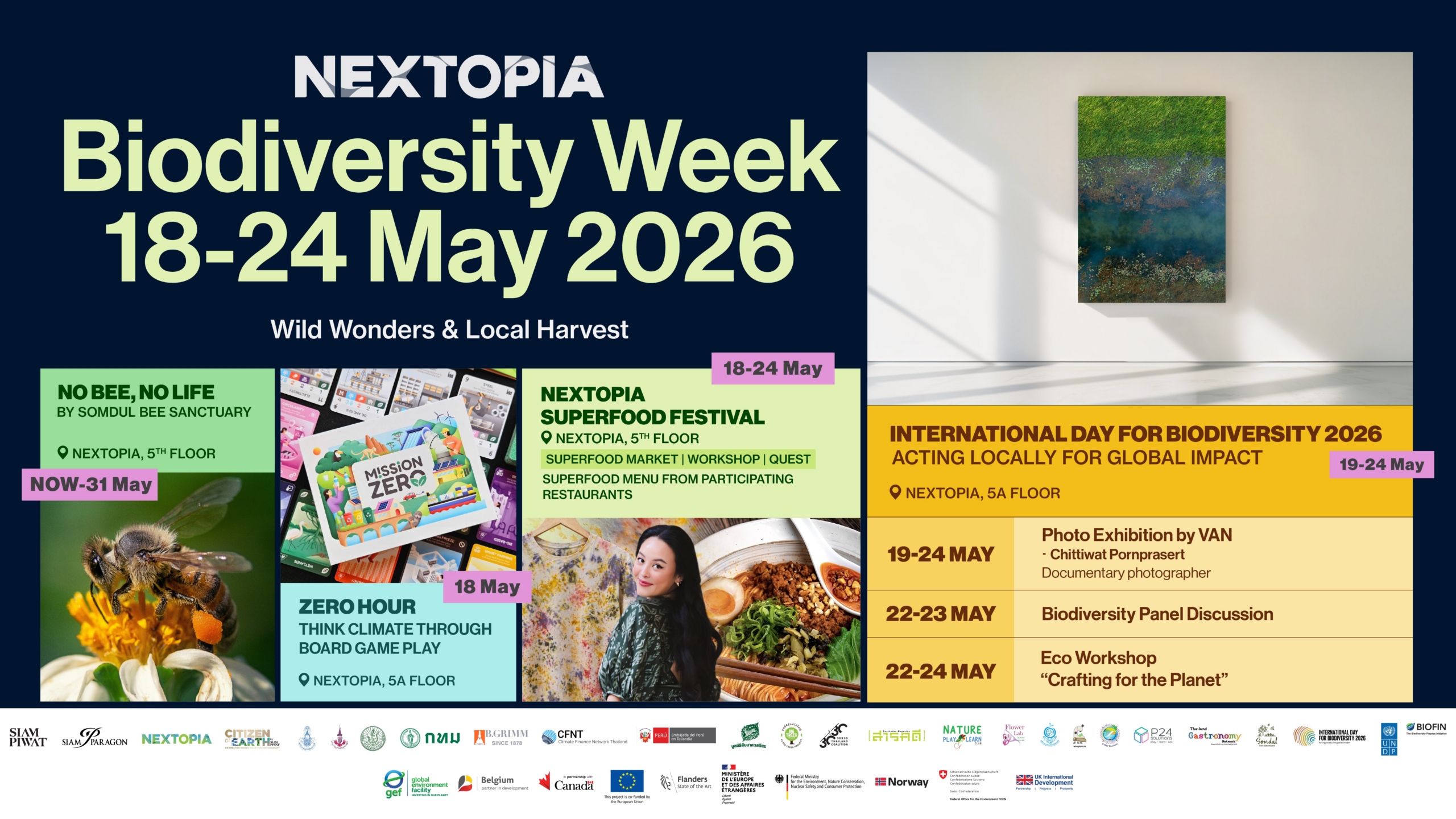 NEXTOPIA และสยามพิวรรธน์ ฉลองวันสากลแห่งความหลากหลายทางชีวภาพผ่านงาน “Biodiversity Week” ย้ำภาพลักษณ์ผู้นำอสังหาริมทรัพย์ที่ใส่ใจสิ่งแวดล้อมและสังคม ณ วันที่ 18-24 พฤษภาคม 2569
